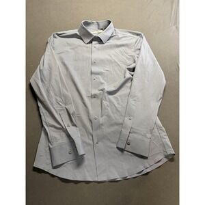 Spaidersilk Mens Long Sleeve Button Down Medium Slate Blue/Gray Soft Touch Dress